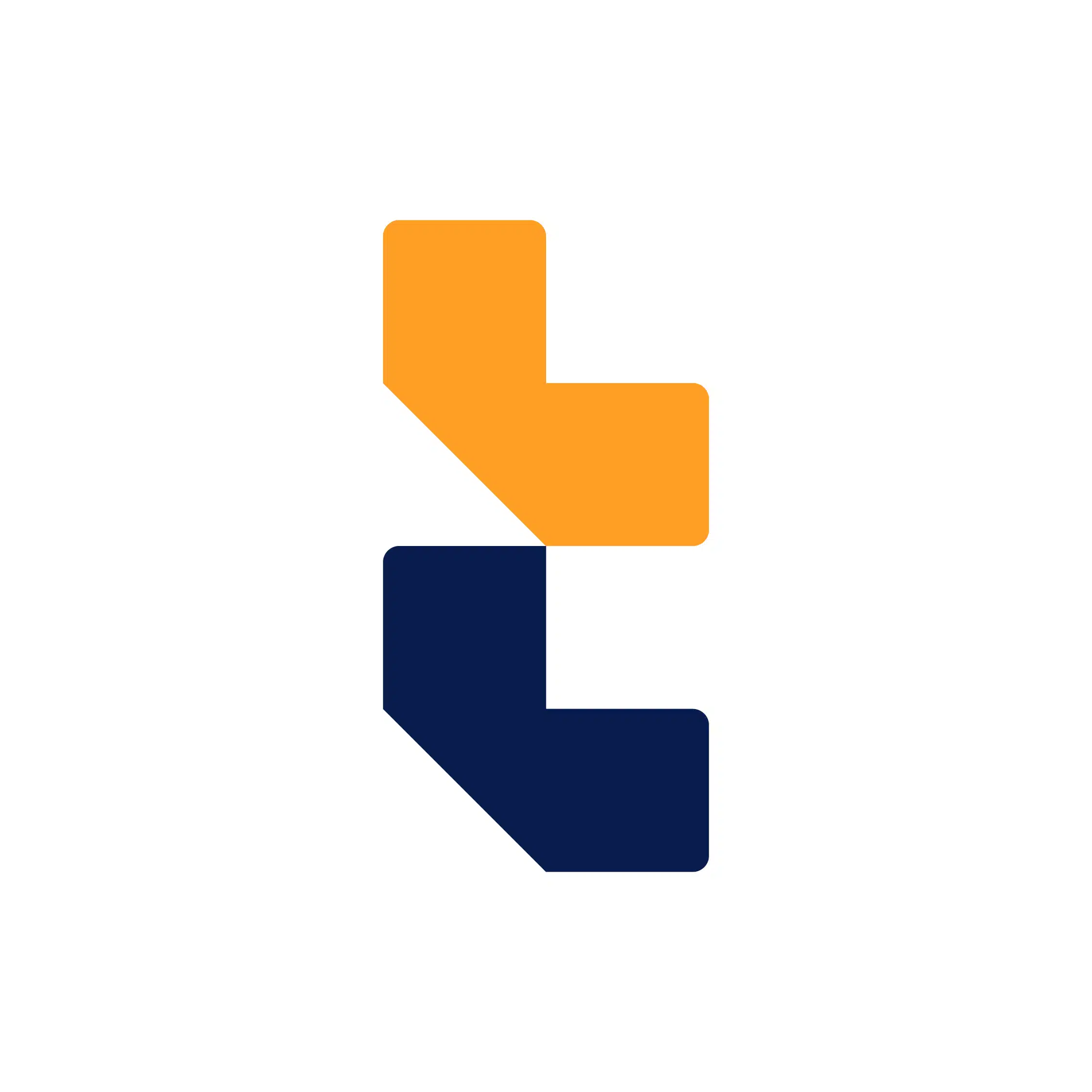 BURO210 Fullservice Marketingbureau Logo van Stan Egging, met een abstract ontwerp in oranje en blauw. Bekijk het werk van Stan Egging voor meer grafisch ontwerp inspiratie.